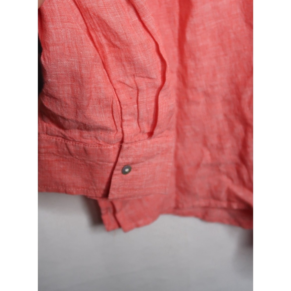 Sigrid Olsen 100% Linen Blouse Womens 3X Coral Button Tunic Resort Boho NWT - Picture 5 of 8